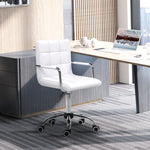 Mid Back Pu Office Chair Swivel | White