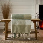 York Green Supersoft Yarn Dyed Jacquard Throw
