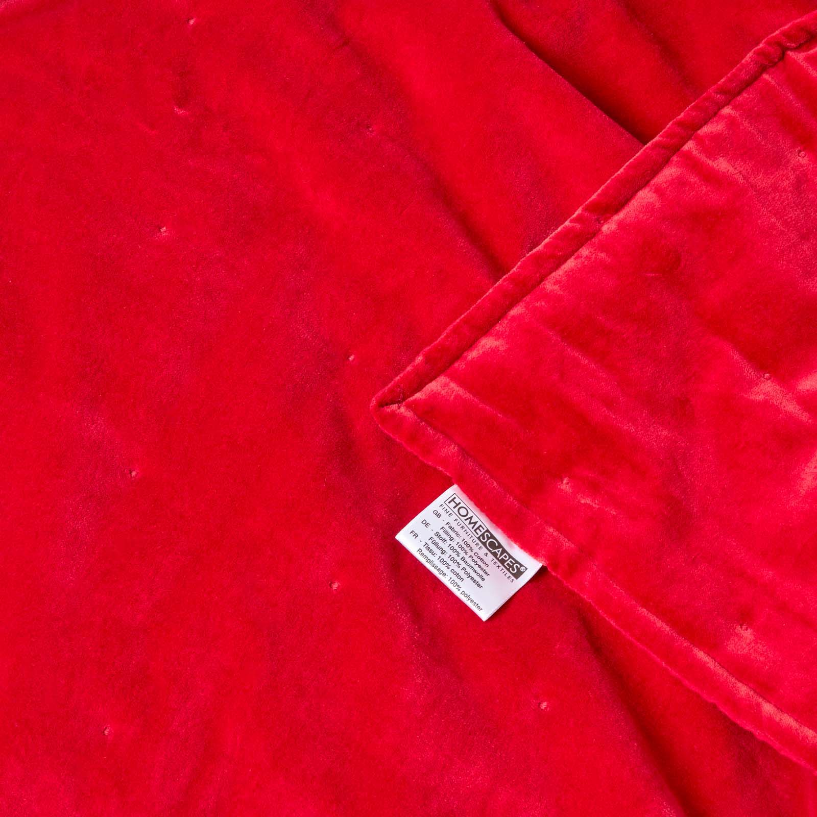 Velvet Cotton Quilted Throw | 150cm x 200cm | Red