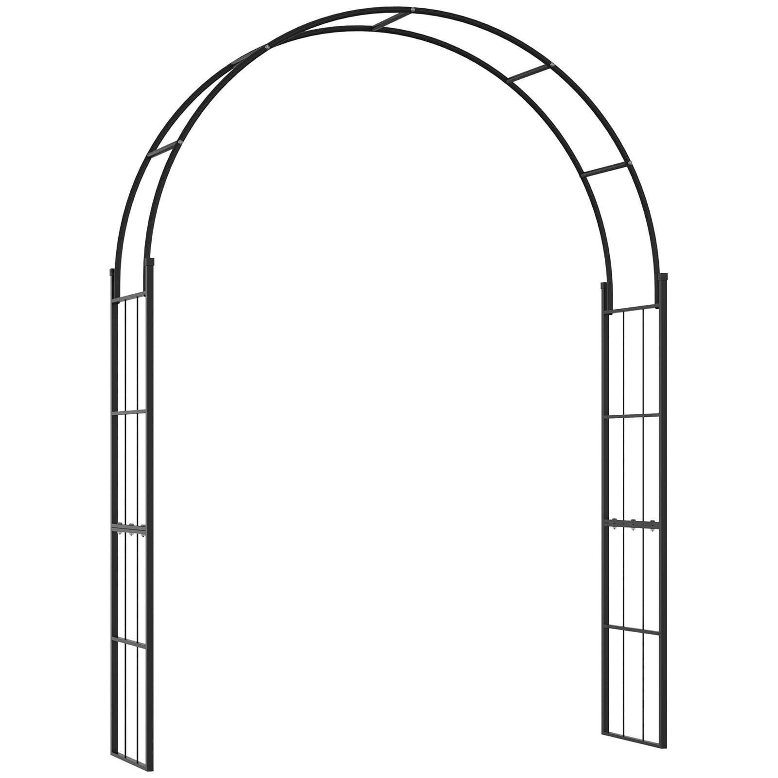 Outsunny 223cm Garden Arch Trellis, Outdoor Wedding Arbor For Roses, Vines