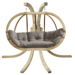 Globo Royal Double Seater Hanging Chair Set In Taupe | Double | Grey