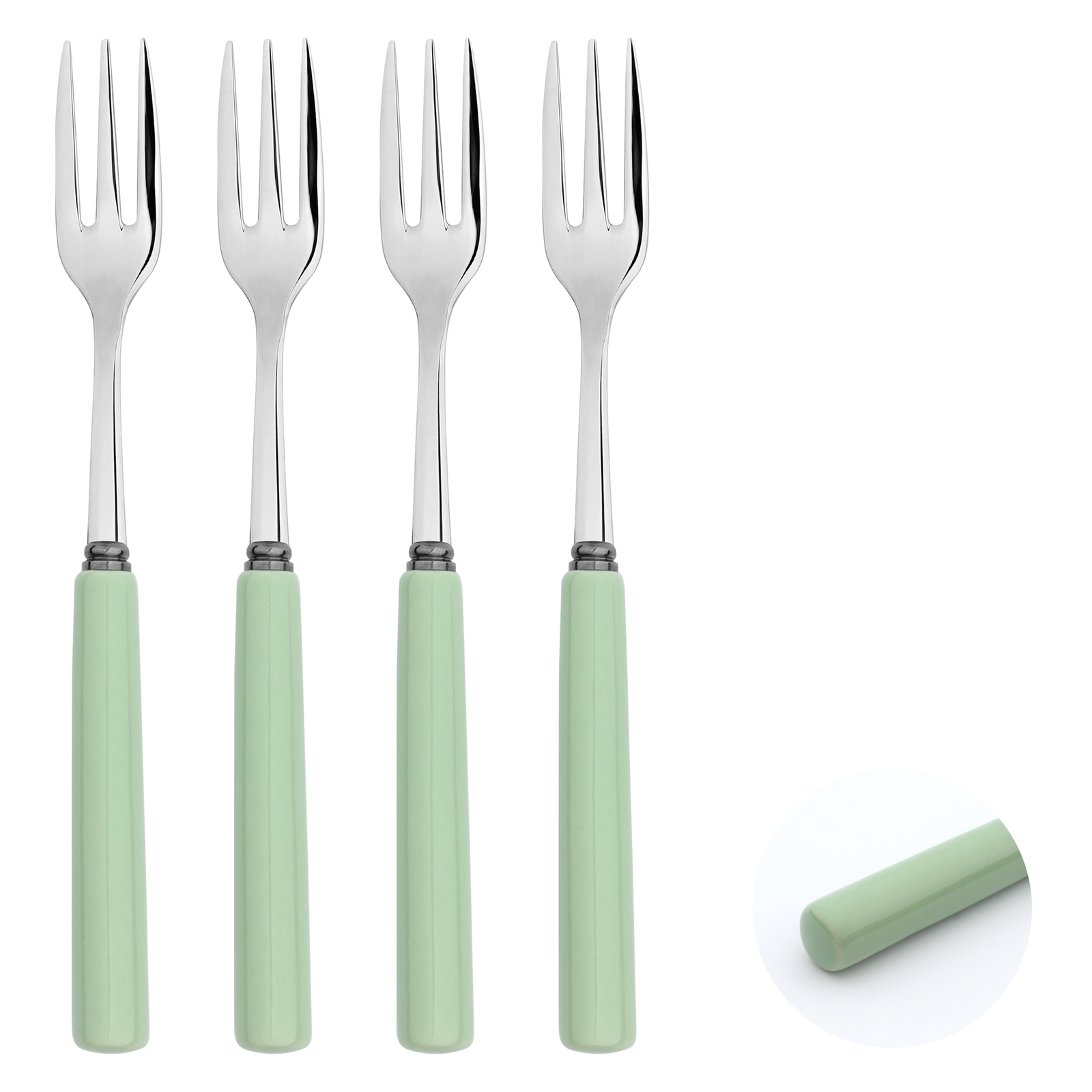 Dessert Pastry Fork Set Porelain Bar 18/8 Stainless Steel 4pc Cake Fork Set Turquoise | Turquoise
