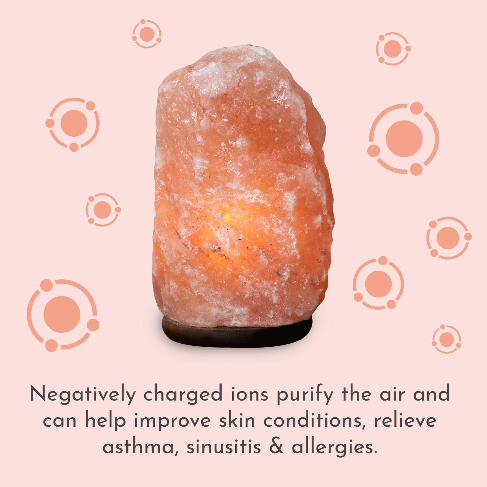 Himalayan Crystal Handcrafted Salt Lamp Wooden Base, Extra Large