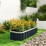 Galvanised Raised Garden Bed With Gloves | M | Dark Grey