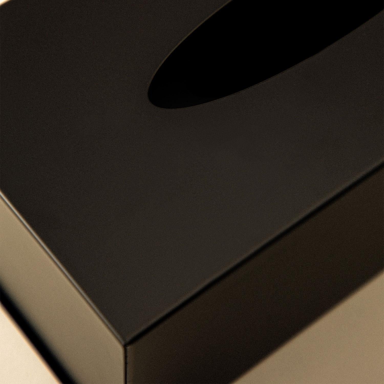 Tissue Box Cover, Matt Black, Free-standing , Collection Architect S+