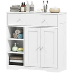 HOMCOM Bathroom Floor Cabinet, Bathroom Cabinet With Drawer And Door, White
