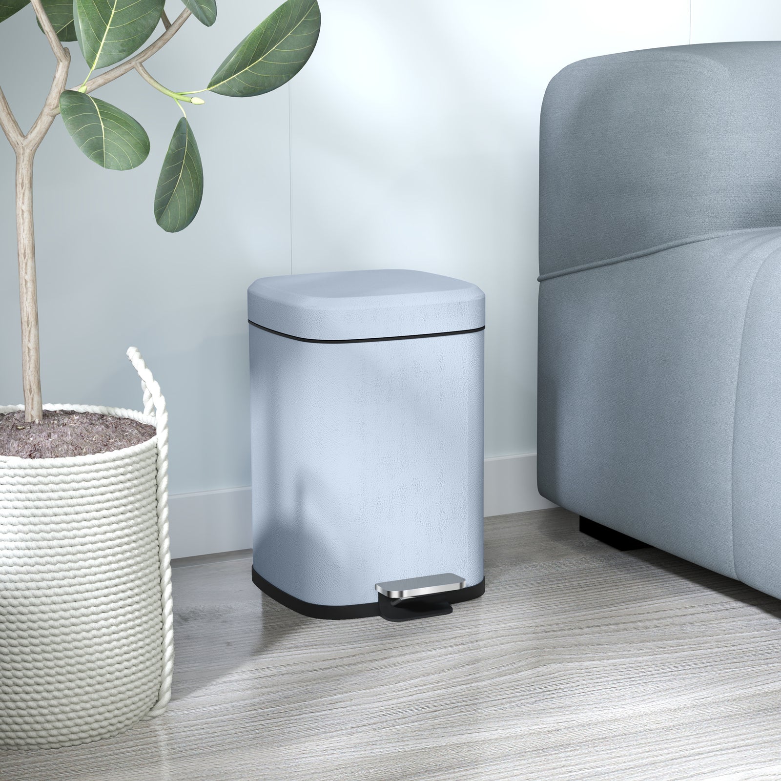 12/20l Kitchen Pedal Bin Metal Rubbish Bin Soft-close Lid | Medium | Blue