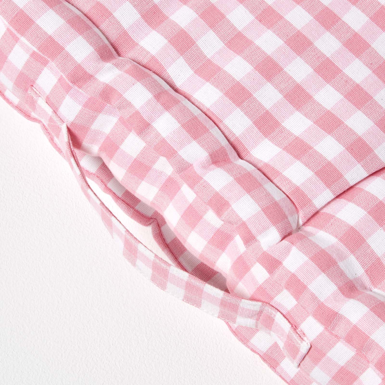 Cotton Gingham Check Floor Cushion | 40cm x 40cm | Pink