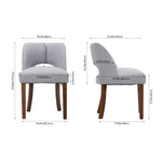 Set Of 2 Chenille Upholstered Dining Chairs | Grey