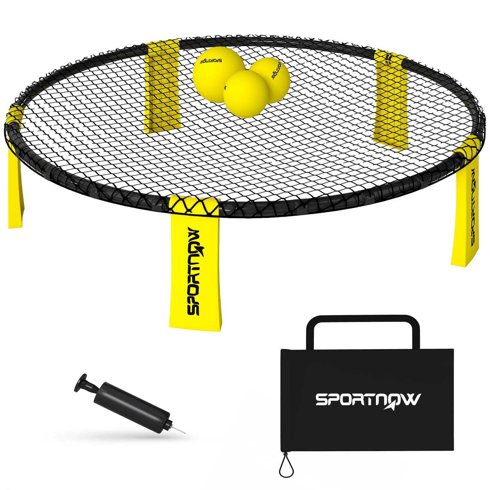 SPORTNOW Spike Game Set, Mini Beach Games Set With Net, 3 Balls And Pump