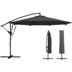 3 M Cantilever Parasol, Offset Umbrella With Cover And Wind Ropes | Black
