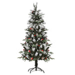 5ft Artificial Snow Dipped Christmas Tree Xmas Holiday Pencil Tree Green | 5ft | Multi Colour