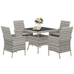 4 Seater Rattan Garden Furniture Set With Cushion | Gray