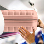 45x36x20cm Lightweight Underseat Cabin Carry On Suitcase - 100+ Airline Approved - Hard Shell Luggage - 4 Wheels | 45 x 36 x 20cm | Rose Gold