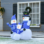 Inflatable 4ft Snowman Family Decoration With Led Lights