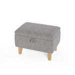 Linen Upholstered Storage Ottoman Footstool & Footrest With Hidden Storage, 49 X 33 X 34 Cm