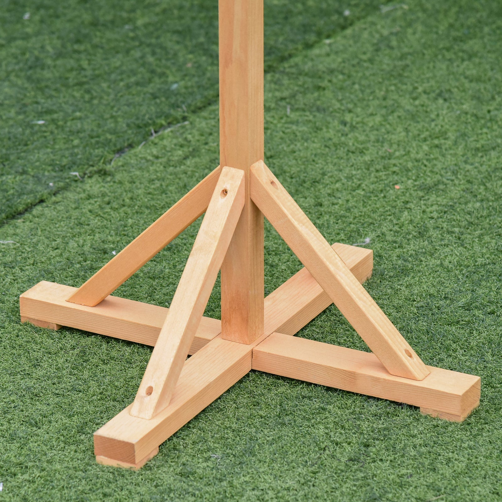 Pawhut Wooden Bird Feeder W/ Cross-shaped Support Feet Weather Resistant Roof