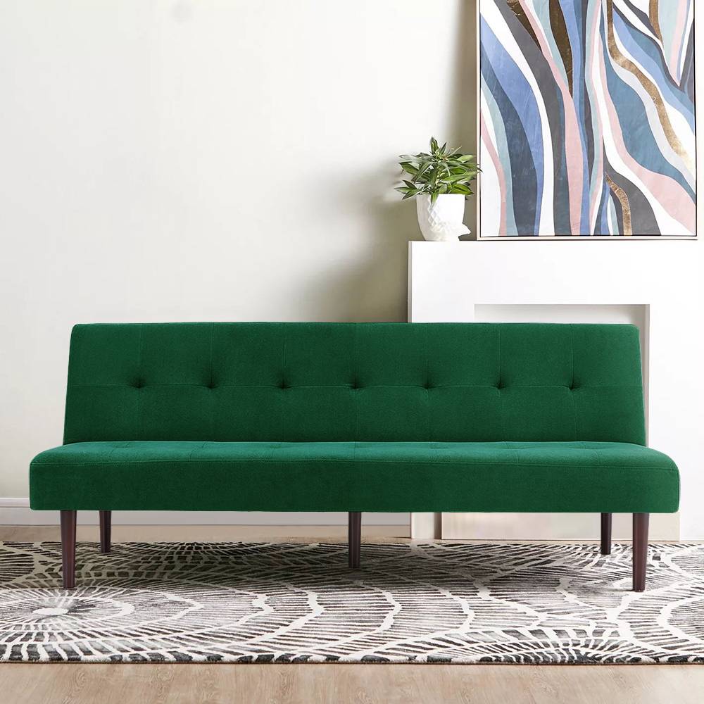 Contemporary Convertible Sofa Bed | Dark Green