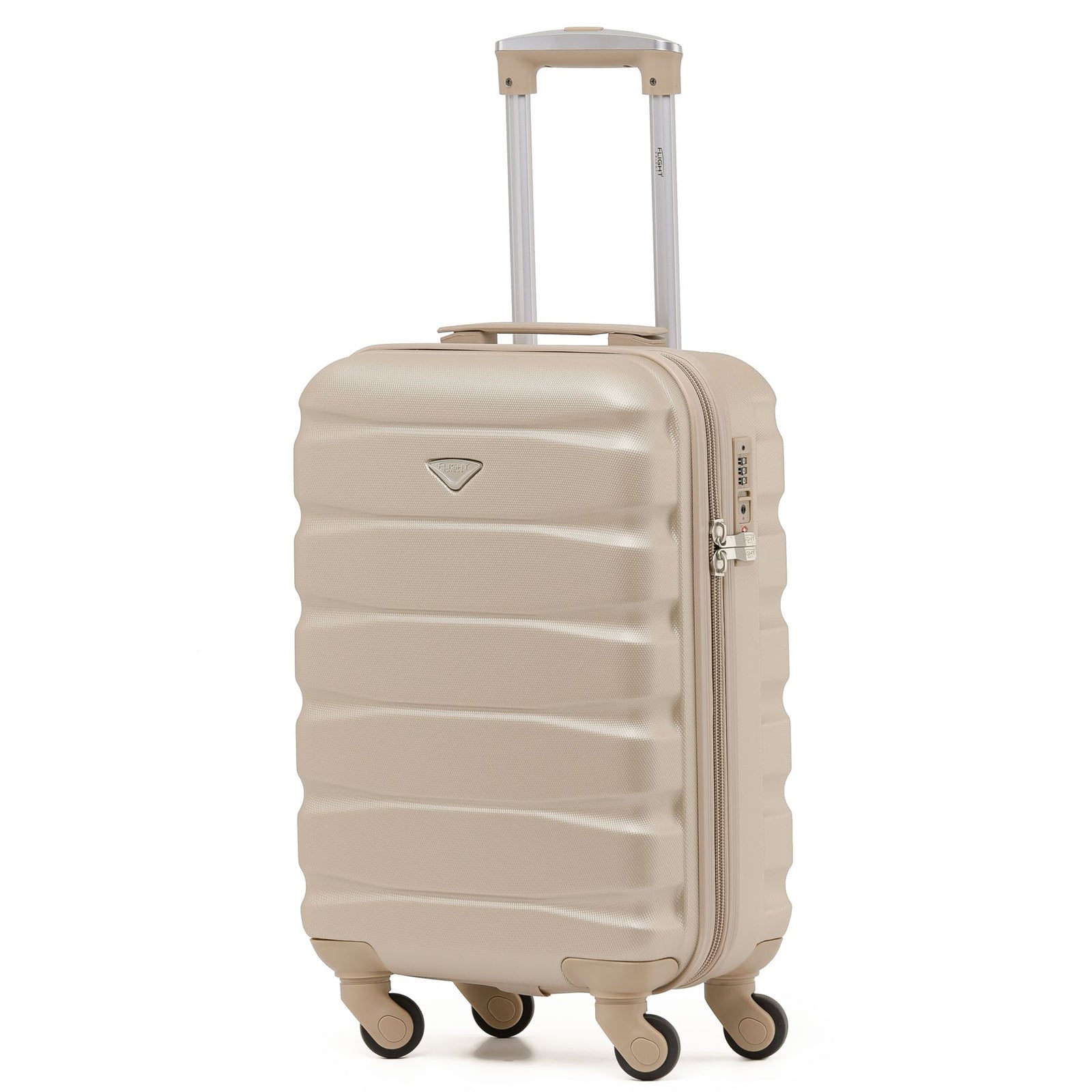 55x35x20cm Lightweight 4 Wheel Cabin Carry On Suitcase Overhead Case Approved For 100+ Airlines With Integrated Tsa Lock | 55 x 35 x 20cm | Champagne