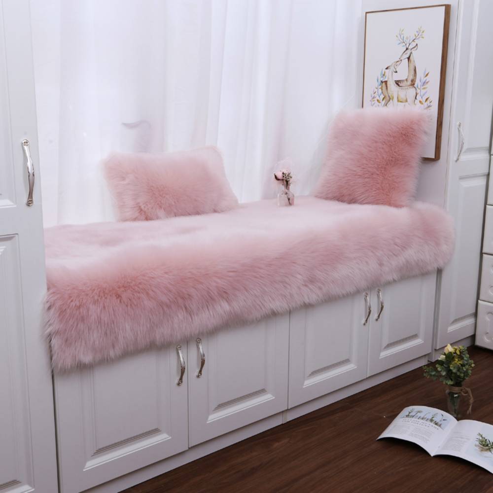 Rectangular Fluffy Shaggy Area Rug Pink Super Soft Plush Carpet For Bedroom | Small | Pink