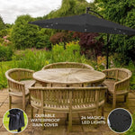 3m Led Cantilever Parasol | Grey