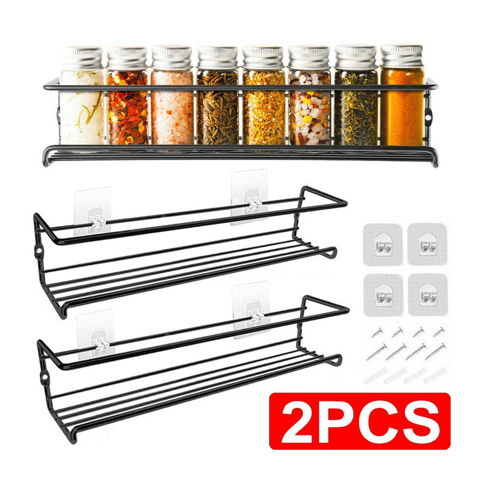Set Of 2 Wall-mounted Spice Racks