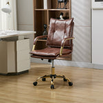 Modern Pu Leather Office Chair With Armrests, Gas Lift Height Adjustment | Brown