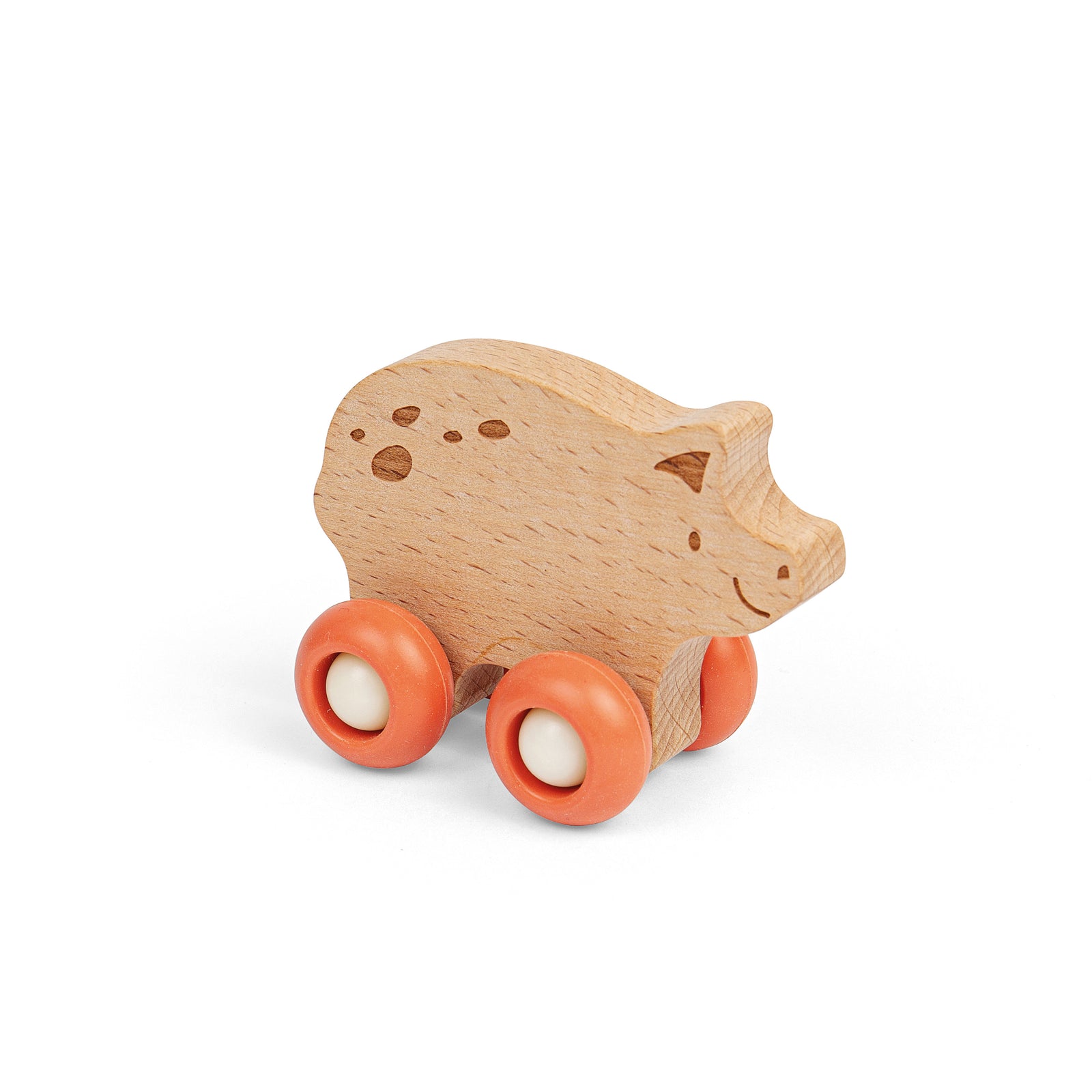 Wooden Farm Animal On Wheels (pig)