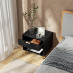 Small Table With Drawer, Open Compartment And Handle | One Size | Black