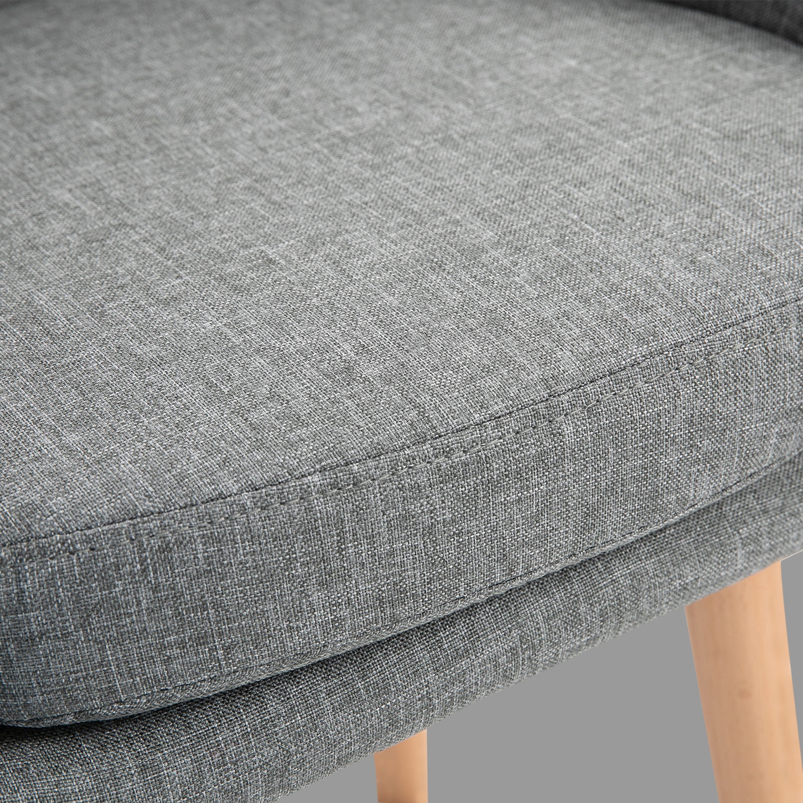 Upholstered Bucket Seat Bar Stools W/ Wood Legs