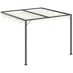 Outdoor Pergola Retractable Canopy Wall Mounted Gazebo | Cream