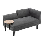 Breeins Chenille Upholstered Chaise Lounge With Side Table
