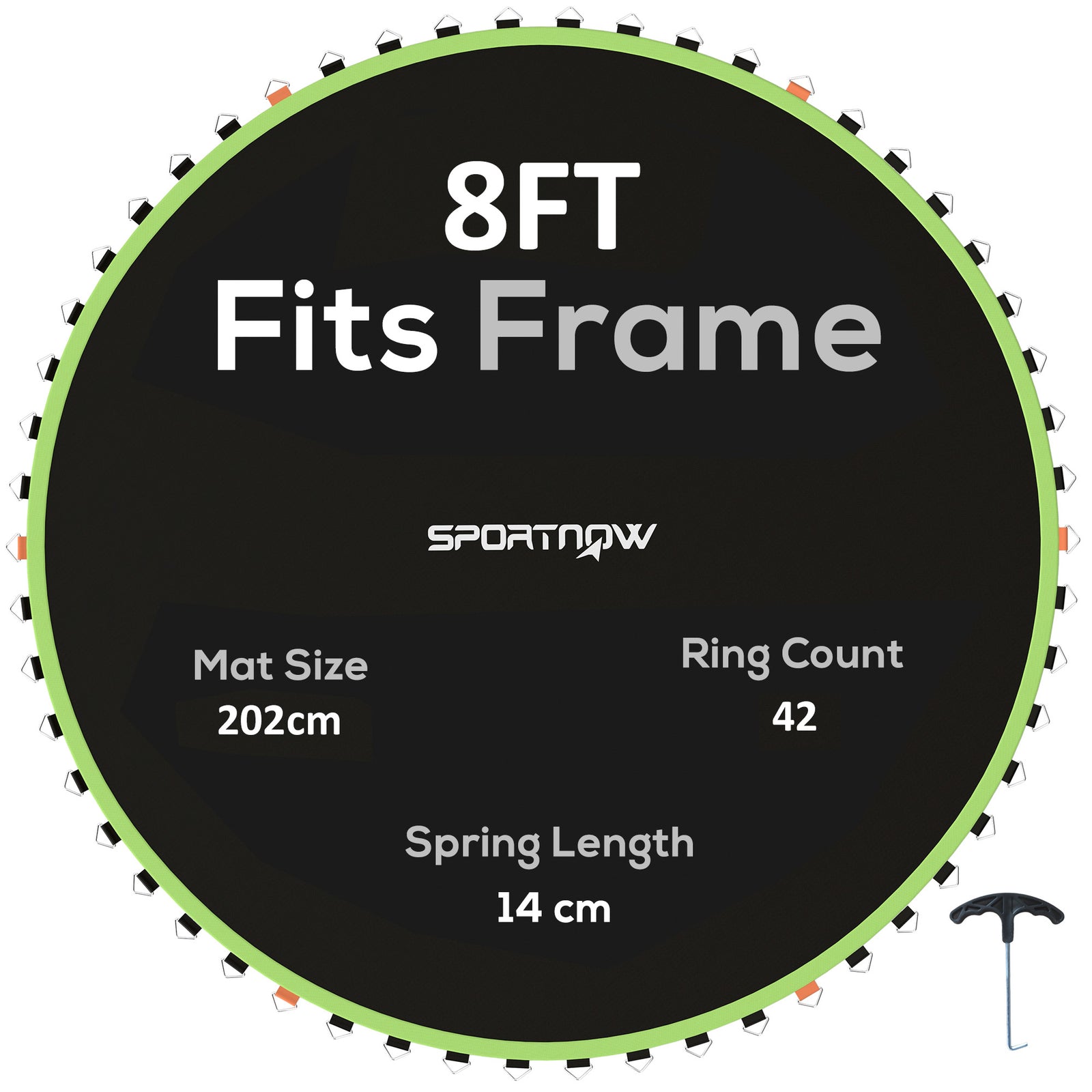 Trampoline Replacement Mat With Eight Rows Of Stitching | Green