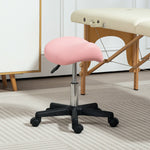 Saddle Stool Adjustable Rolling Salon Chair For Massage Spa | One Size | Pink