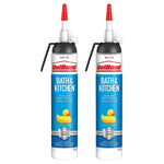 Mould Resistant Bath & Kitchen Silicone Sealant White, 208g | Set of 2