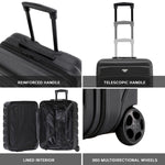 56x45x25cm Hard Cabin Suitcase - Lightweight 2-Wheel ABS Carry On Hand Luggage | Cabin | Black