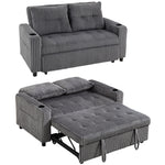 2 Seater Sofa Bed, Click Clack Pull Out Bed Settee | Charcoal Grey