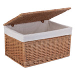 Wicker Light Steamed Cotton Lined Storage Basket | Large | Brown