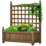 Garden Planter With Trellis Indoor Outdoor, Brown
