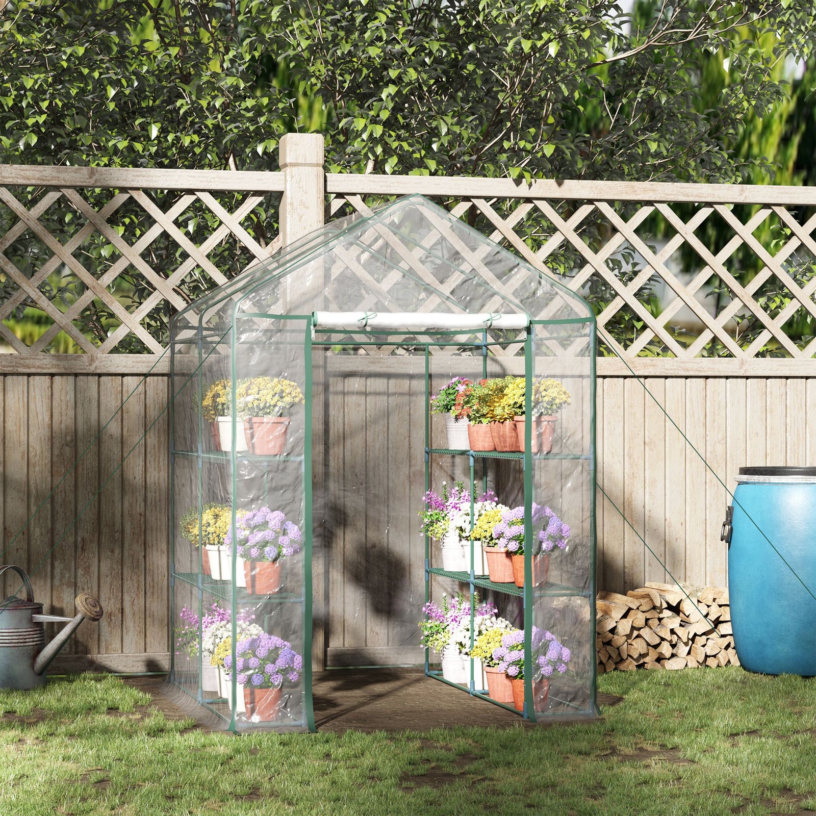 Walk-in Greenhouse With 8 Shelves
