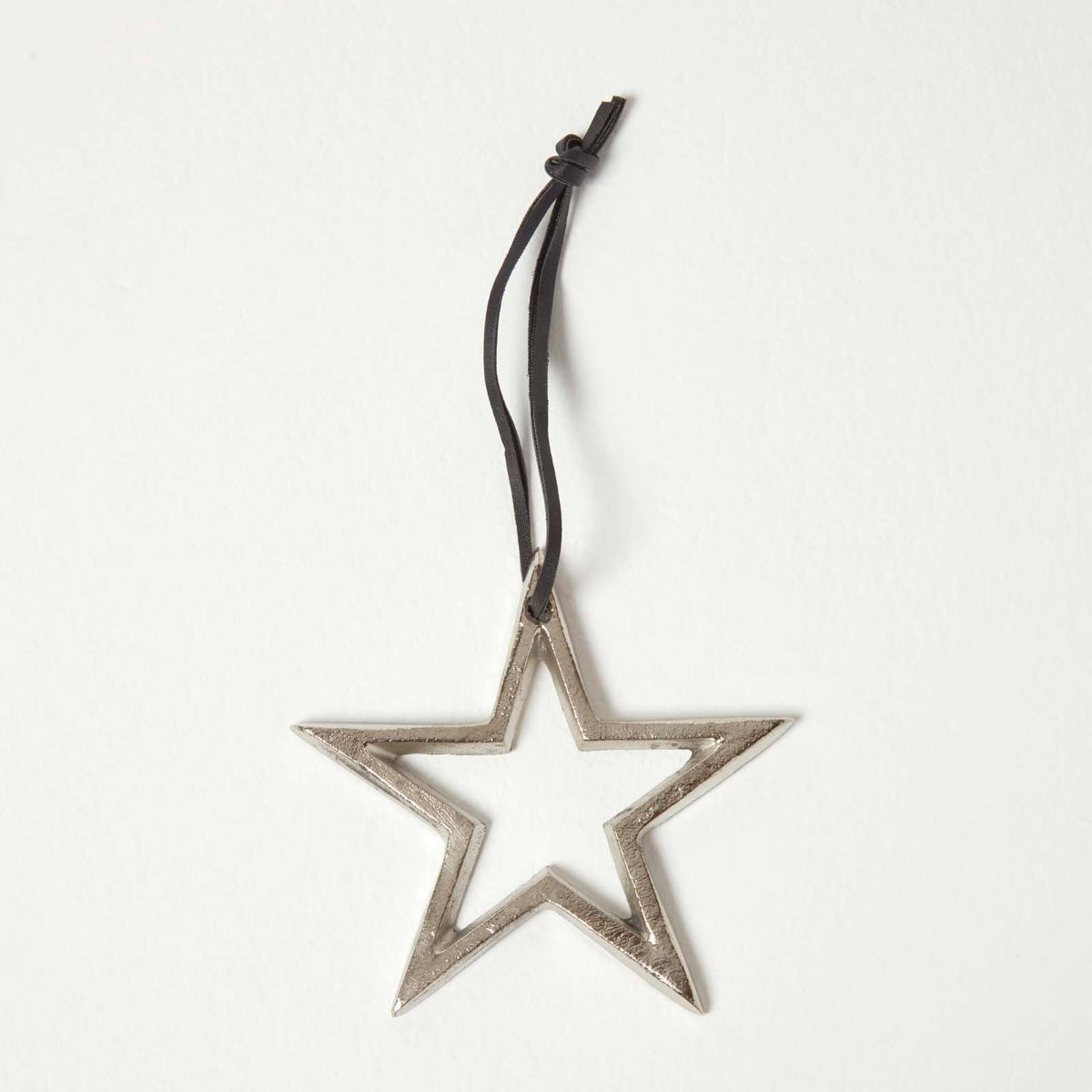 HOMESCAPES Set Of 3 Silver Christmas Ornaments Star Tree Snowflake