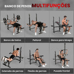 Multi-exercise Incline Or Flat Weight Bench W/ Bench Rack