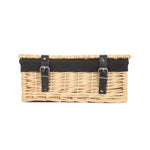 36cm Buff Wicker Empty Picnic Basket | One Size | Black