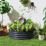 Galvanised Raised Bed With Safety Edging | Dark Grey