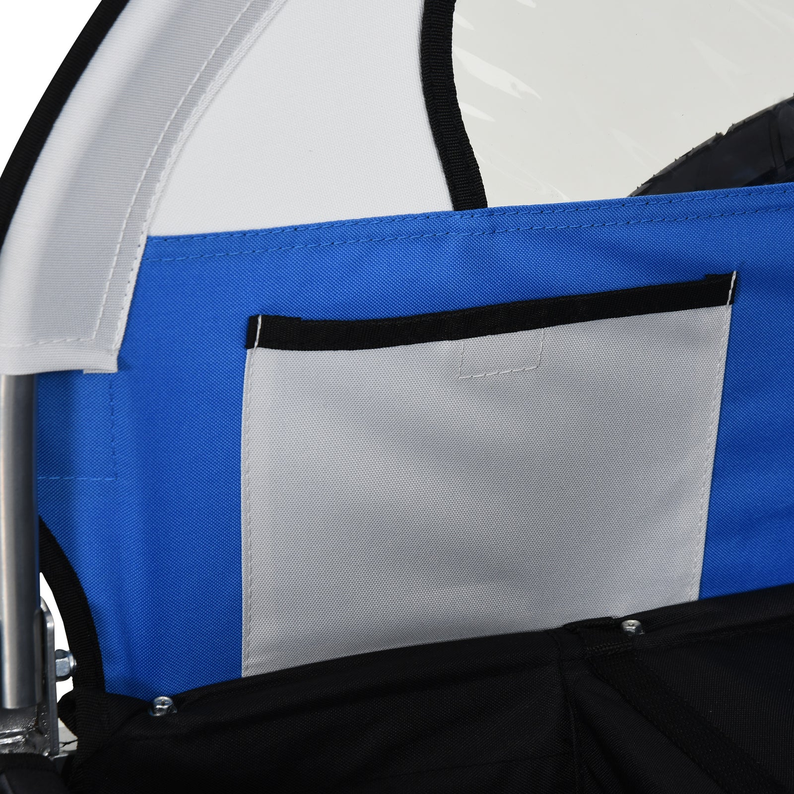 18m+ 2-seat Child Bike Trailer For Kid W/ Steel Frame Seat Belt | Blue