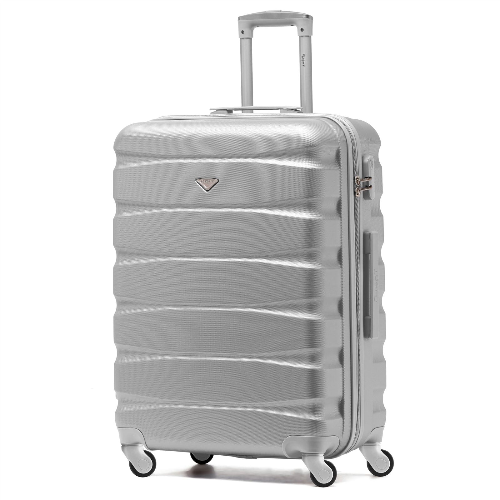 25" Medium Suitcase Check-in Hold Luggage Hard Shell 4 Wheels Tsa Lock | Medium x2 | Silver