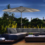 2.65m Parasol W/ Solar Led Lights & Crank Handle | Charcoal Gray