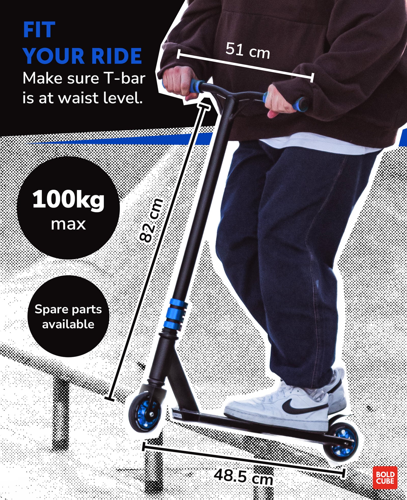 Deluxe Stunt Scooter | Navy Blue