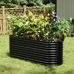 Raised Garden Boxes Oval-shaped Galvanized Steel Raised Garden Bed | Medium | Anthracite