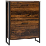 2 Flip Door Shoe Cabinet With Divider For Entryway